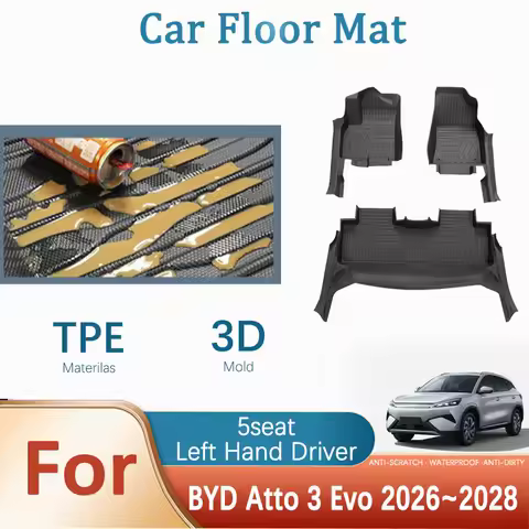 Fully Set Car Floor Mats For BYD Atto 3 Evo Yuan Plus Refresh SC2E 2026 2027 2028 Waterproof Pad LHD