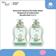 BZU BZU Botanical Essential Oil Head-to-Toe Baby Wash Bundle Deals (Bergamot & Cedarwood) (600ml)