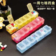 medicine pill box pill box One Week Chinese English Pill Box Portable Medicine Packing Box Mini Larg