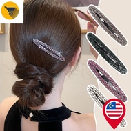 MK2 Women Korean INS Ellipse Rhinestones Hair Clip / Popular Girls Shiny Rhinestone Hairpins / Daily