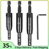 3 PCS Self Centering Drill Bit Set 3/32inch, 7/64inch,1/8inch, Bit,Self-Centering Hinge Drill Bit