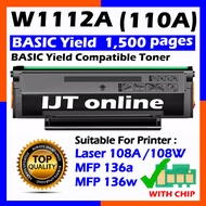 Compatible Laser Toner W1112A 110A W1112X HIGH YIELD W1112XL W1112XXL HP Laserjet 108A 108w MFP136 M