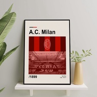 European Football Club Frame Poster Size 10R-16R - AC Milan Frameblock