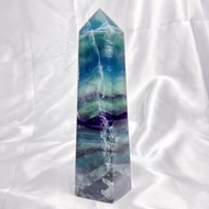 螢石柱 海洋 山形千層 閃電紋 帶彩虹光 藍螢石 紫螢石