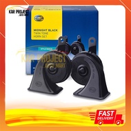 HELLA Midnight Black Horn Set Twin Tone Horn Snail-Shaped Horn Car Horn Horn Kereta Bunyi Kereta - 1