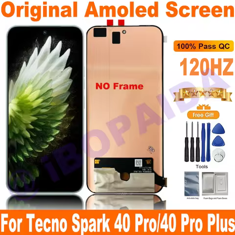 6.78 Original Amoled For Tecno Spark 40 Pro KM6 LCD Display Screen Touch Digitizer Panel For Tecno S