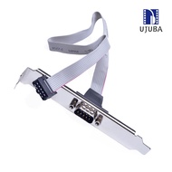 U.B 30cm Motherboard RS232 DB9 Pin COM Port Ribbon Serial Cable Connector Bracket