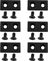 LQ Industrial 6PCS 40x20mm 2040 Series European Standard Black Aluminium Cover Plate with Screws Met
