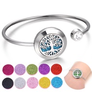 Alloy Stainless Steel Aromatherapy Bracelet Cuff Bangle Tree of Life Aroma Perfume Essential Oil Diffuser Bracelet Drop Shipping