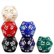 6 Pieces D20 Polyhedral Dice,20 Sided DND Dice,22mm Large Pearl Mixed Color Dices Assortment D20 Dic