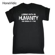 HONEVIDIC < Lost Beliefs on Humans > Men's T-Shirt Birthday Irony Irony Funny Short-Sleeved T-Shirt 