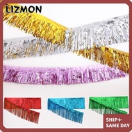 LIZMON Foil Fringe Garland, Foil Shiny Metallic Tinsel Fringe Garland,  Self Adhesive Backing Lightw
