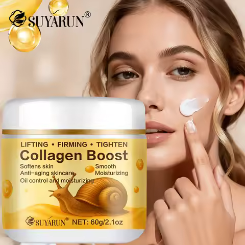 SUYARUN Collagen Boost Cream Snail Secretion & Retinol Anti-Aging Brightening Moisturizing Revitaliz