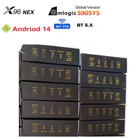 10PCS X96 NEX Android 14 TV Box Amlogic S905Y5 BT5.X 100M LAN Set Top Box 2.4G&5G WIFI6 Media Player