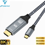 USB C to HDMI-Compatible Cable 8K 4K Type C to HDMI 2.1 Thunderbolt 3 4 to 8K@60Hz 4K@120Hz USB C HDMI for MacBook Huawei Mate30