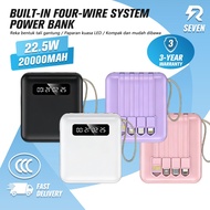 【CCC】Power Bank CCC Certification Support All Devices Digital Display 20000mAh Built Cables