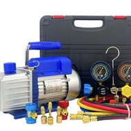 Blue Refrigerant Meter Four-way 4CFM Vacuum Pump+XDH8