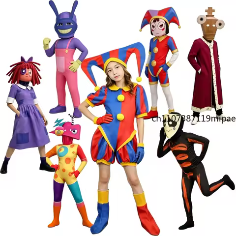 Adult Pomni Cosplay Cartoon Costume Women Amazing Digital Freak Circus Cosplay Ragatha Jax Caine Gan
