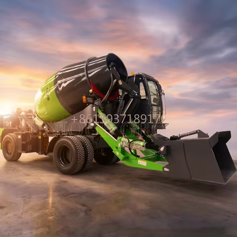 New Design 4CBM Concrete Mixer Truck with Self Loading Hopper