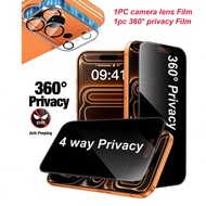 1 Pack Privacy Screen Protector For IPhone 17 Pro Max 360° 4 Way Privacy Screen Glass Film + 1 Pack 