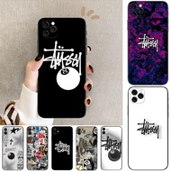 iPhone 12 13 Mini 12 Pro Max 13 14 Pro Max 14 Plus 17 air Q16 Stussy star Soft black phone case