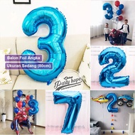 Jumbo Number Balloon BLUE 80 Cm / Large Number Foil Balloon / number balloon
