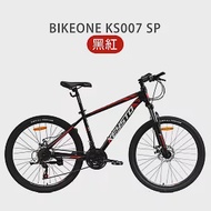 BIKEONE KS007 SP 26吋21速異形管碟煞登山車山地車入門都會通勤上學運動最佳選擇2023式- 黑紅