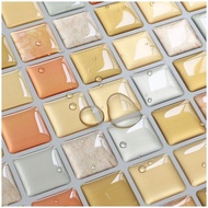 "9.3 X 9.3" Inch 3D Soft Gel Self-Adhesive WaterproofTiles - Flexible 8 Splash Guards For Kitchen, B