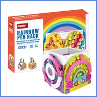 Rainbow Pen Stand Building Bricks Pencil Holders Creative Building Bricks Pencil Holders Educational