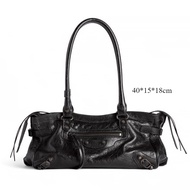 Women's Premium Trendy Minimalist Spicy Chick Punk Biker Large Capacity Tote Bag Shoulder/Crossbody/