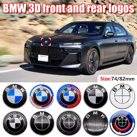 Carbon Fiber 50th Anniversary Front Rear Logo Kit for BMW 82mm 74mm Badge E46 E90 F30 F10 2-Pin Base