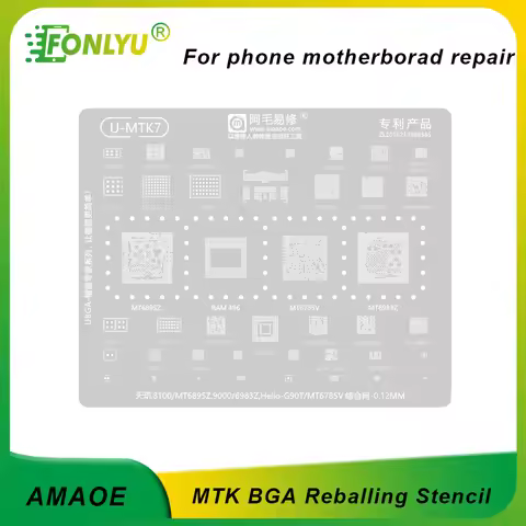 AMAOE Universal U-MTK:1-U-MTK:9 BGA Reballing Stencil for MTK Series CPU RAM EMMC IF RF PA WIFI MT68