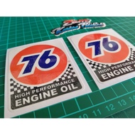 STICKERS 76 HIGH PERFORMANCE ENGINE OIL STICKER PRINT LAMINATED STICKER TOP BOX MOTOR HELMET CAR VEH