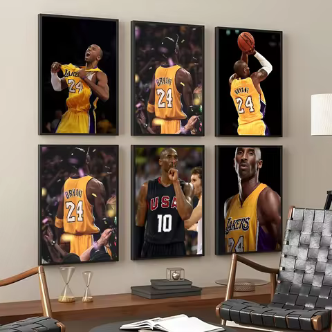 Kobe Bryant Poster Art Print for Home Decor Living Room Bedroom Bar Cafe Restaurant Wall Painting De