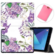 Foilo Stand Case For Samsung Galaxy Tab S3 9.7 2017 Release, Slim Smart Cover with Auto Wake/Sleep for Galaxy Tab S2 SM-T820 / T825 / T827 9.7-Inch Tablet Sleeve Bag 2 in 1,Flowers &amp; Leafs