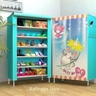 BAG RACK PORTABLE MULTI-PURPOSE SHOE/ 7 TIERS 6 ROOMS - WALL RACKbiru!!