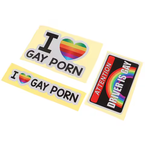 ★▲1Pc I LOVE GAY PORN Car Stickers Reflective Personality Car Stickers Gay Funny Stickers