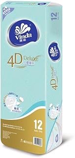 Vinda 4D Emboss Supreme and Ultra Soft - 4 ply Bathroom / Toilet Tissue 10 Rolls - 220 pulls per rol