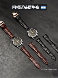 Watch straps for men and women genuine leather belt butterfly buckle accessories substitute Tissot Longines dw IWC Omega Armani ck 【JYUE】