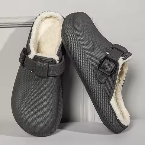 Winter Slippers for Men Half Shoes Anti-Skid Kitchen Shoes Lightweight Eva Slides Comfortable Male S