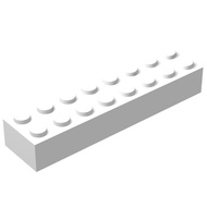 Classic White Bricks Bulk, White Brick 2x8, Building Bricks Flat 100 Piece, Compatible with Lego Par