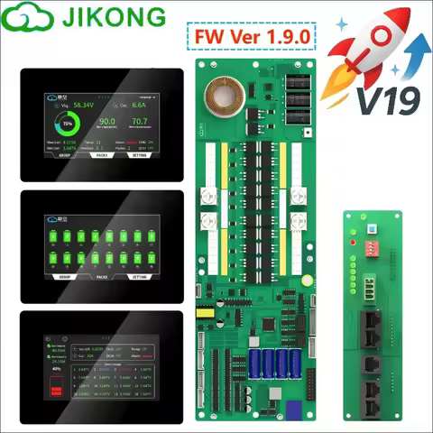 JK Inverter BMS 200A PB2A16S20P JKBMS 16S 48V Lifepo4 Battery Li-ion 1A 2A Active Balance 8S 24V 10S