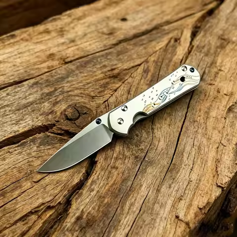 NEW Chris EDC Reeve 25 Anniversary Titanium alloy handle D2 steel Folding Knife Camping Fishing Mult