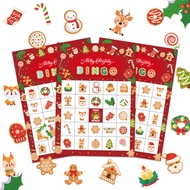 2025 Christmas Halloween Bingo Game Card Family Party Game 33-Piece Set Holiday Party Must-Have