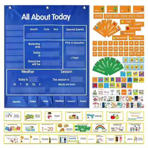 Kids Planning Calendar Montessori Toys Parish Learning Educational Time Activity Set Good Habits Tra