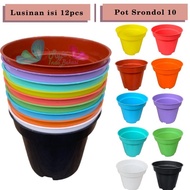 PROMO LUSINAN Pot Bunga / Pot tanaman / Pot plastik warna warni uk 10