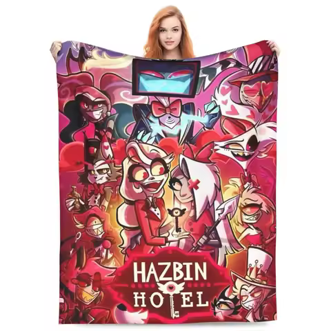 VOX H-Hazbin Hotel Alastor Game Warm Soft Blanket Travel Office Plush Bedding Throws Fluffy Couch Be