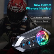 Y12 Earbuds Motorcycle Helmet Headset Bluetooth 5.4 Wireless  Headset Waterproof Moto Headphones