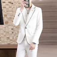 GUKENRO Suits Set For Men solid color 2026 Korean Slim Groomsmen Groom Formal Evening Dinner Dress M