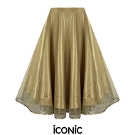 iCONiC GOLD Cordillera SKIRT #7159 กระโปรง ผ้าทอ สีทอง กระโปรงลูกไม้ กระโปรงบาน กระโปรงแฟชั่น กระโปรงทำงาน กระโปรงออกงาน